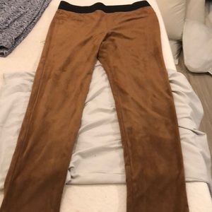 Faux suede pants